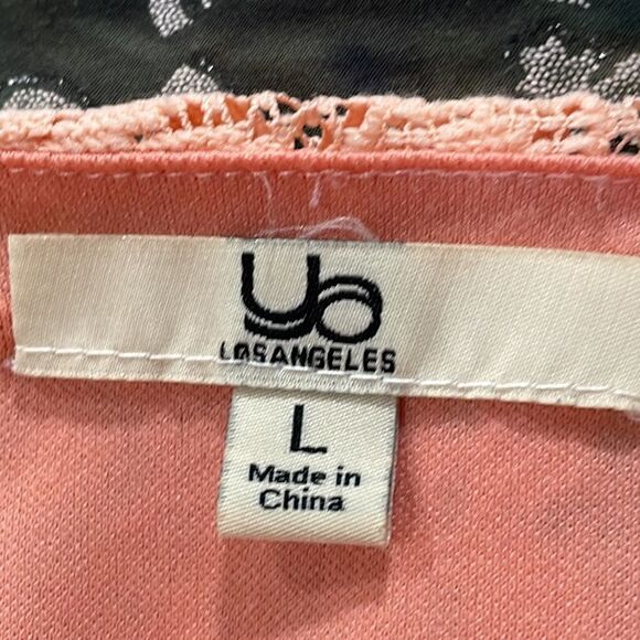 Ya Los Angeles peach lace overlay dress. Size L. 12/14. - Picture 7 of 9